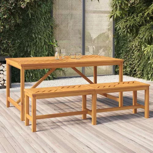 Tömör akácfa kerti étkezőasztal 150 x 90 x 74 cm
