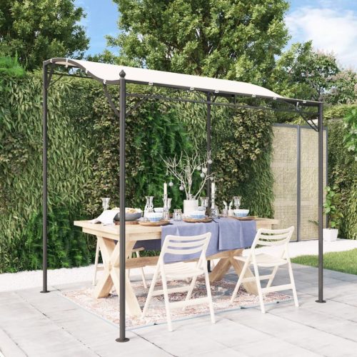 krémszínű szövet és acél pavilon 2 x 2,3 m 180 g/m²