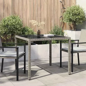Kerti Asztal Szürke 90 x 90 x 75 cm polirattan