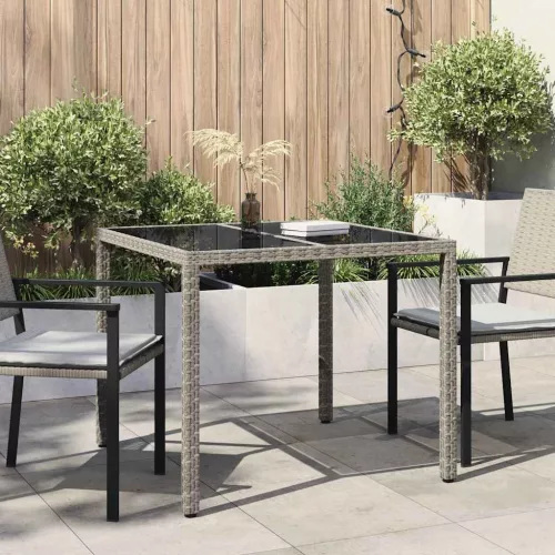Kerti Asztal Szürke 90 x 90 x 75 cm polirattan