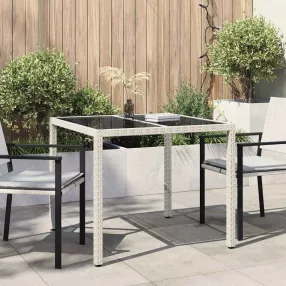 Kerti Asztal Fehér 90 x 90 x 75 cm polirattan