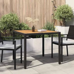 Kerti Asztal Fekete 90 x 90 x 75 cm polirattan