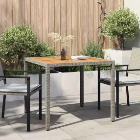 Kerti Asztal Szürke 90 x 90 x 75 cm polirattan