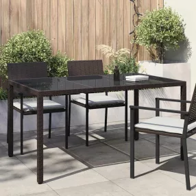 Kerti Asztal Barna 150 x 90 x 75 cm polirattan