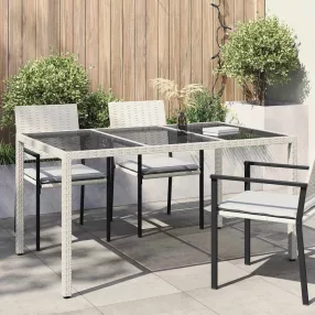 Kerti Asztal Fehér 150 x 90 x 75 cm polirattan