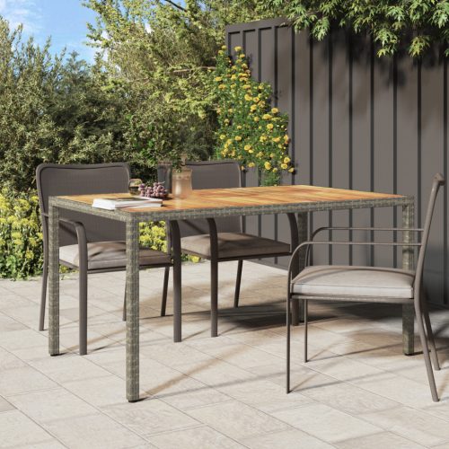Szürke kerti étkezőasztal 150x90x75 cm Polirattan