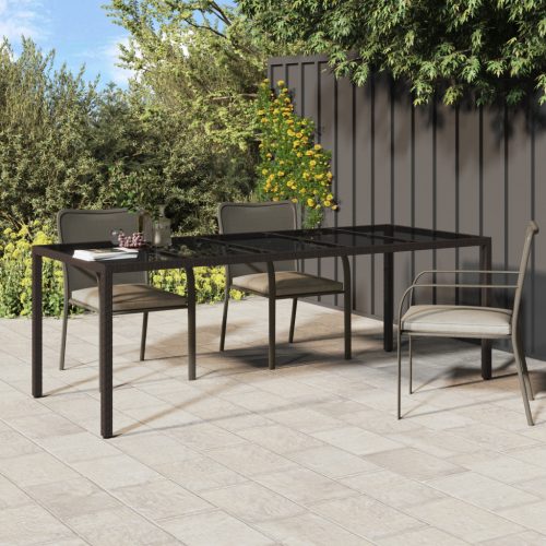 Kerti Étkezőasztal Barna 250x100x75 cm Polirattan