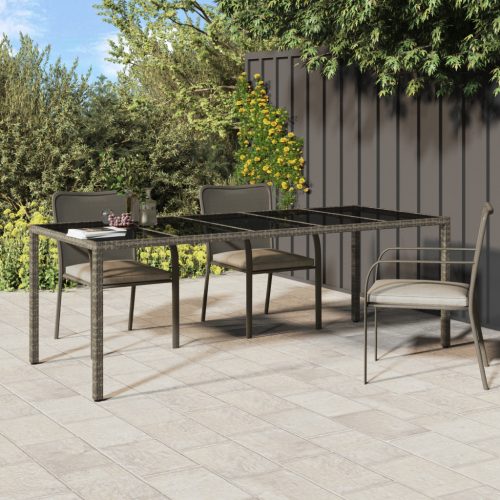 Kerti Étkezőasztal Szürke 250x100x75 cm Polirattan