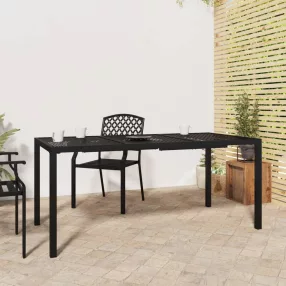 Antracitszürke acél kerti asztal 165 x 80 x 72 cm