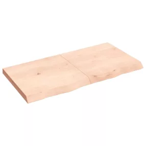 kezeletlen tömör tölgyfa fali polc 120x60x(2-6) cm