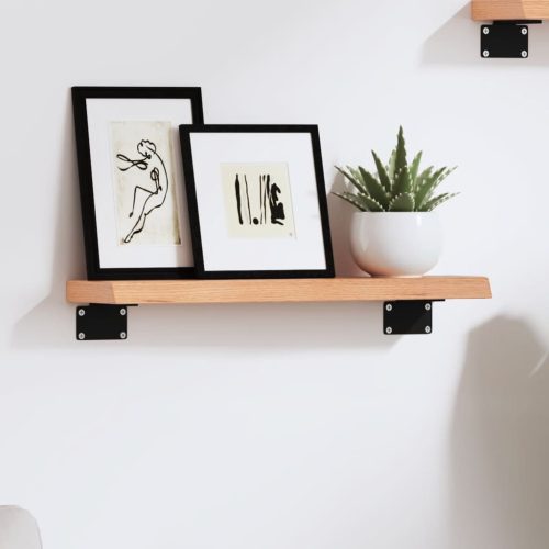 világosbarna kezelt tömör tölgyfa fali polc 40x10x2 cm