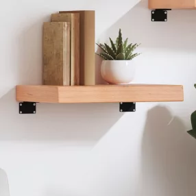   világosbarna kezelt tömör tölgyfa fali polc 40x30x(2-6) cm