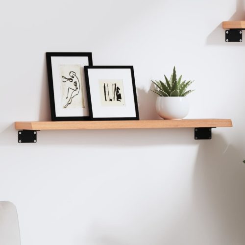 világosbarna kezelt tömör tölgyfa fali polc 60x10x2 cm