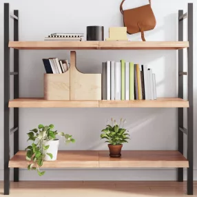   világosbarna kezelt tömör tölgyfa fali polc 120 x 60 x (2-4) cm