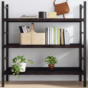   sötétbarna kezelt tömör tölgyfa fali polc 120 x 60 x (2-4) cm