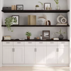   sötétbarna kezelt tömör tölgyfa fali polc 200 x 60 x (2-4) cm