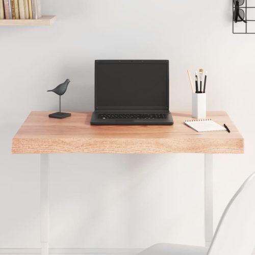 világosbarna asztallap 80x40x(2-6) cm kezelt tömör élőszegélyes