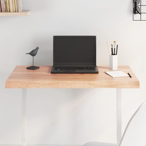 világosbarna asztallap 80x50x(2-4) cm kezelt tömör élőszegélyes