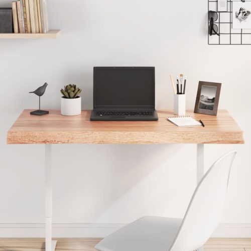 világosbarna asztallap 100x40x(2-6)cm kezelt tömör élőszegélyes