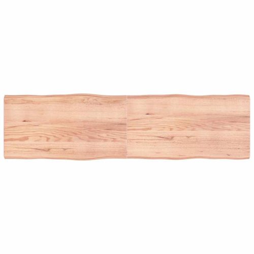vidaXL világosbarna kezelt tömör asztallap 220x60x(2-6) cm