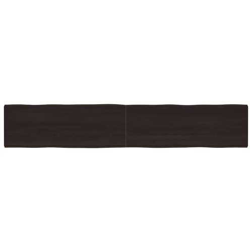 sötétbarna kezelt tömör asztallap 220x40x(2-6) cm