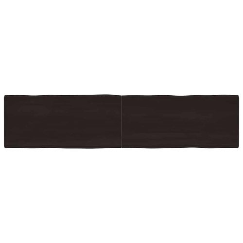 sötétbarna kezelt tömör asztallap 220x50x(2-6) cm