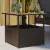 Barna polyrattan kerti asztal napernyőlyukkal 55x55x46,5 cm