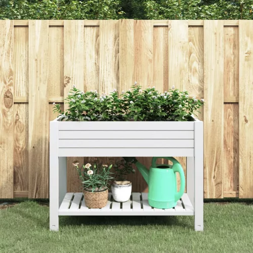 fehér polipropilén magaságyás 110x45x79 cm