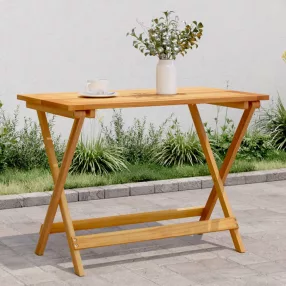   Összecsukható tömör akácfa kerti asztal 90 x 52,5 x 65 cm
