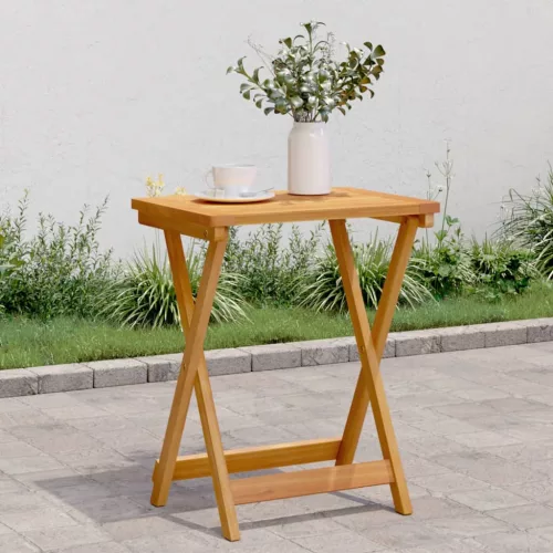 Tömör akácfa összecsukható kerti asztal 50 x 36 x 60 cm