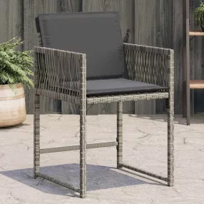 4 db szürke polyrattan kerti szék párnával