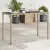 Szürke polyrattan üveglapos kerti asztal 115x54x74 cm