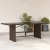 Barna polyrattan üveglapos kerti asztal 190 x 80 x 74 cm