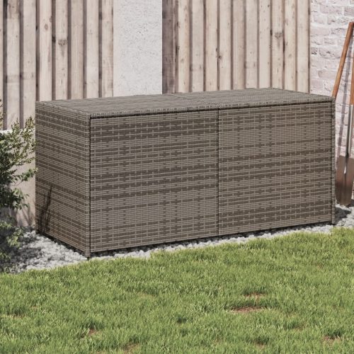  szürke polyrattan kerti tárolóláda 283 L