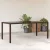 Barna polyrattan üveglapos kerti asztal 190 x 90 x 75 cm