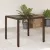 Barna polyrattan üveglapos kerti asztal 90 x 90 x 75 cm