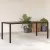 Barna polyrattan üveglapos kerti asztal 190 x 90 x 75 cm