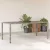 Szürke polyrattan üveglapos kerti asztal 190 x 90 x 75 cm