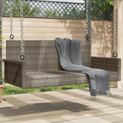  szürke polyrattan hintapad 119x56x48 cm