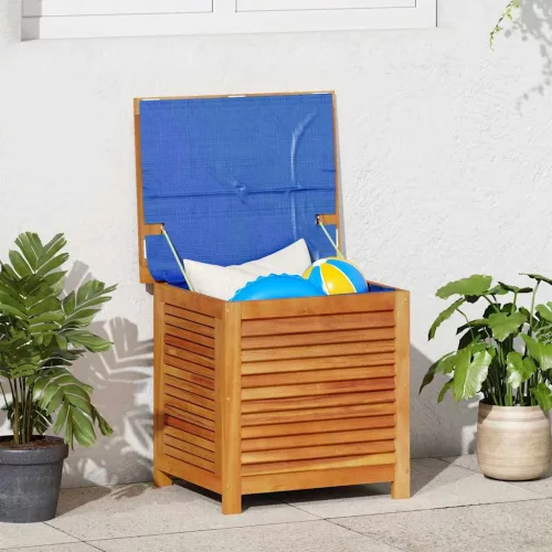 tömör akácfa kerti tárolóláda zsaluval 60 x 50 x 56 cm