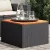 Fekete polyrattan és akácfa kerti asztal 55 x 55 x 37 cm
