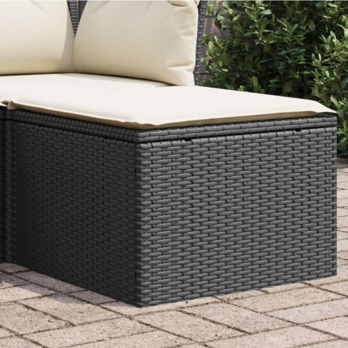  fekete polyrattan kerti szék párnával 55 x 55 x 37 cm