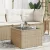 Bézs polyrattan üveglapos kerti asztal 55 x 55 x 37 cm