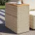 bézs polyrattan kerti kisasztal fa asztallappal 58x27,5x55 cm