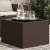 Barna polyrattan üveglapos kerti asztal 55 x 55 x 37 cm