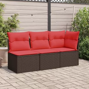   | Kerti kanapé | párnával Barna 62 x 62 x 69 cm Poli rattan