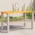 Bézs polyrattan és akácfa kerti asztal 70 x 38 x 42 cm