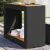 Fekete polyrattan falapos kerti asztal 100x40x75 cm
