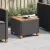 Fekete polyrattan és akácfa kerti asztal 45 x 45 x 37 cm