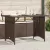 Barna polyrattan üveglapos kerti asztal 110x68x70 cm